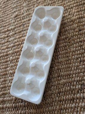 White Ceramic Egg Holder Tray